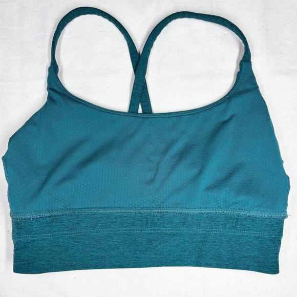 Vuori Longline Elevation Sports Bra Size Small Heathered Green Strappy Back - Picture 8 of 12